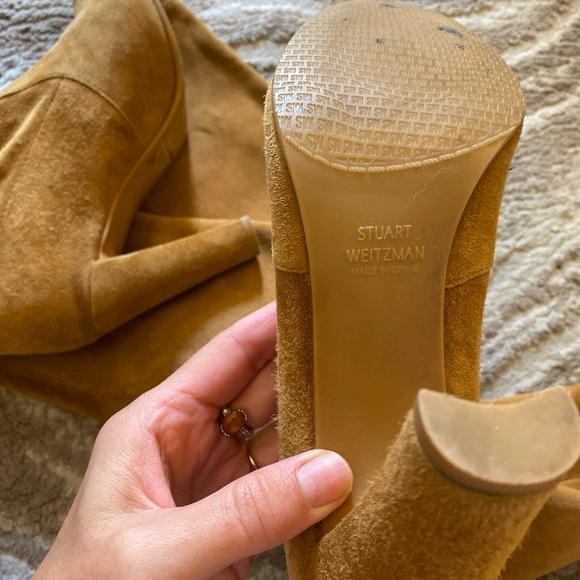 Stuart Weitzman Women’s Highland Suede Over the Knee Boots Fit 8.5 in Tan - Picture 8 of 13